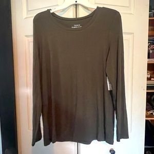 Torrid Olive Super Soft Knits Crew Neck Long Sleeve top, Torrid size 00/size 10